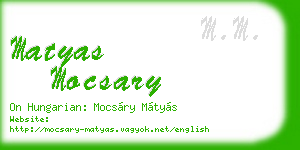 matyas mocsary business card